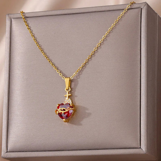 Collar Sagrado Corazón 💖 + Caja de Regalo 🎁
