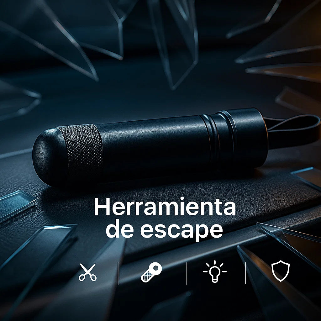 🧰 Martillo de Emergencia 2 en 1: Rompevidrios + Cortador de Cinturón
