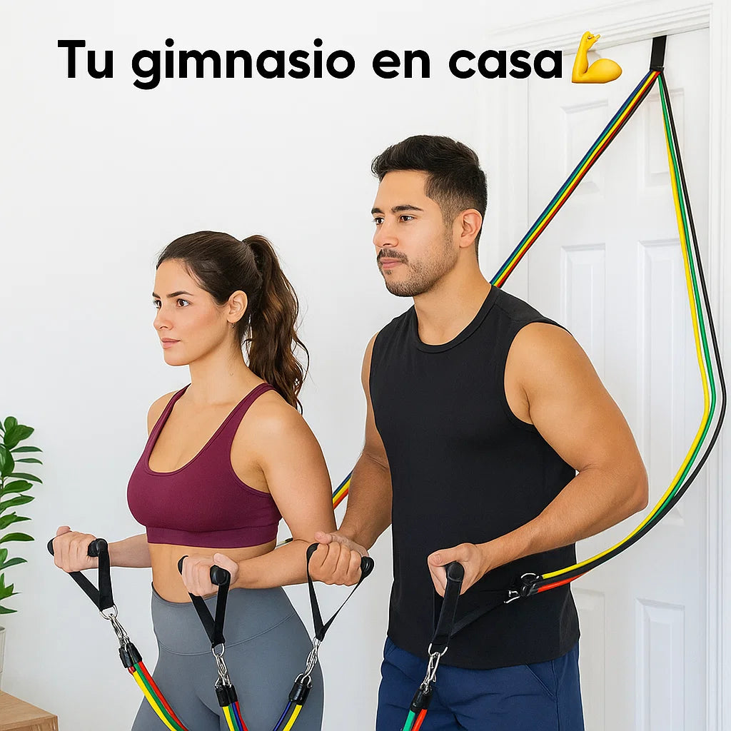 🏋️♂️ KIT DE BANDAS DE RESISTENCIA 11 EN 1 – TU GIMNASIO EN CASA