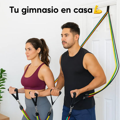 🏋️♂️ KIT DE BANDAS DE RESISTENCIA 11 EN 1 – TU GIMNASIO EN CASA
