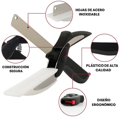 🥕 Tijeras de Verduras Multifuncionales 2 En 1 Para Cortar Alimentos