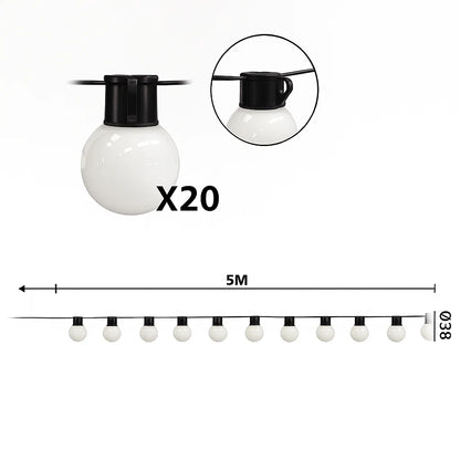 ✨ 5 Metros | 20 Bombillos - Extensión de Luces LED Cálidas