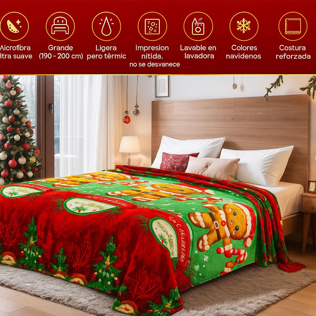 🎄✨ Cobija Navideña Premium – Calidez, Magia y Confort Todo en Uno ✨🎄