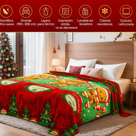 🎄✨ Cobija Navideña Premium – Calidez, Magia y Confort Todo en Uno ✨🎄