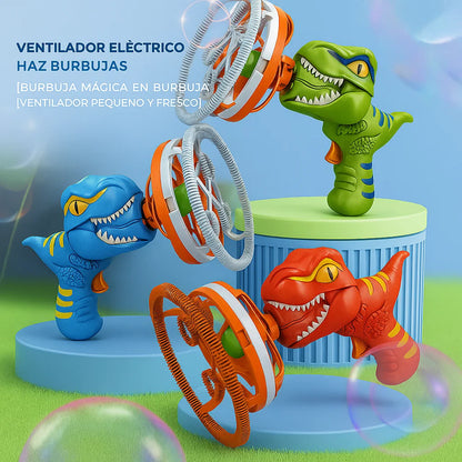 🦕 Máquina de Burbujas Dinosaurio 2 en 1 – Diversión Ilimitada Para Tus Hijos