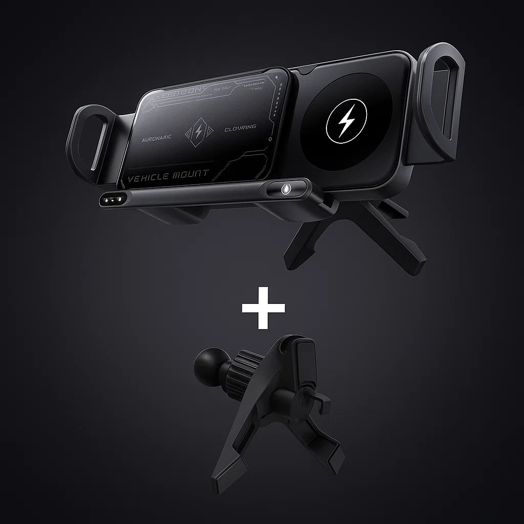 🚗⚡ SmartGrip Charge 15W – El soporte inteligente que carga y asegura tu dispositivo mientras conduces