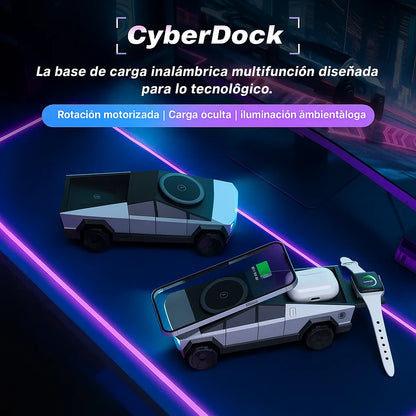 ⚡3 en 1 Cyber Dock – Base de Carga Tesla 3 en 1