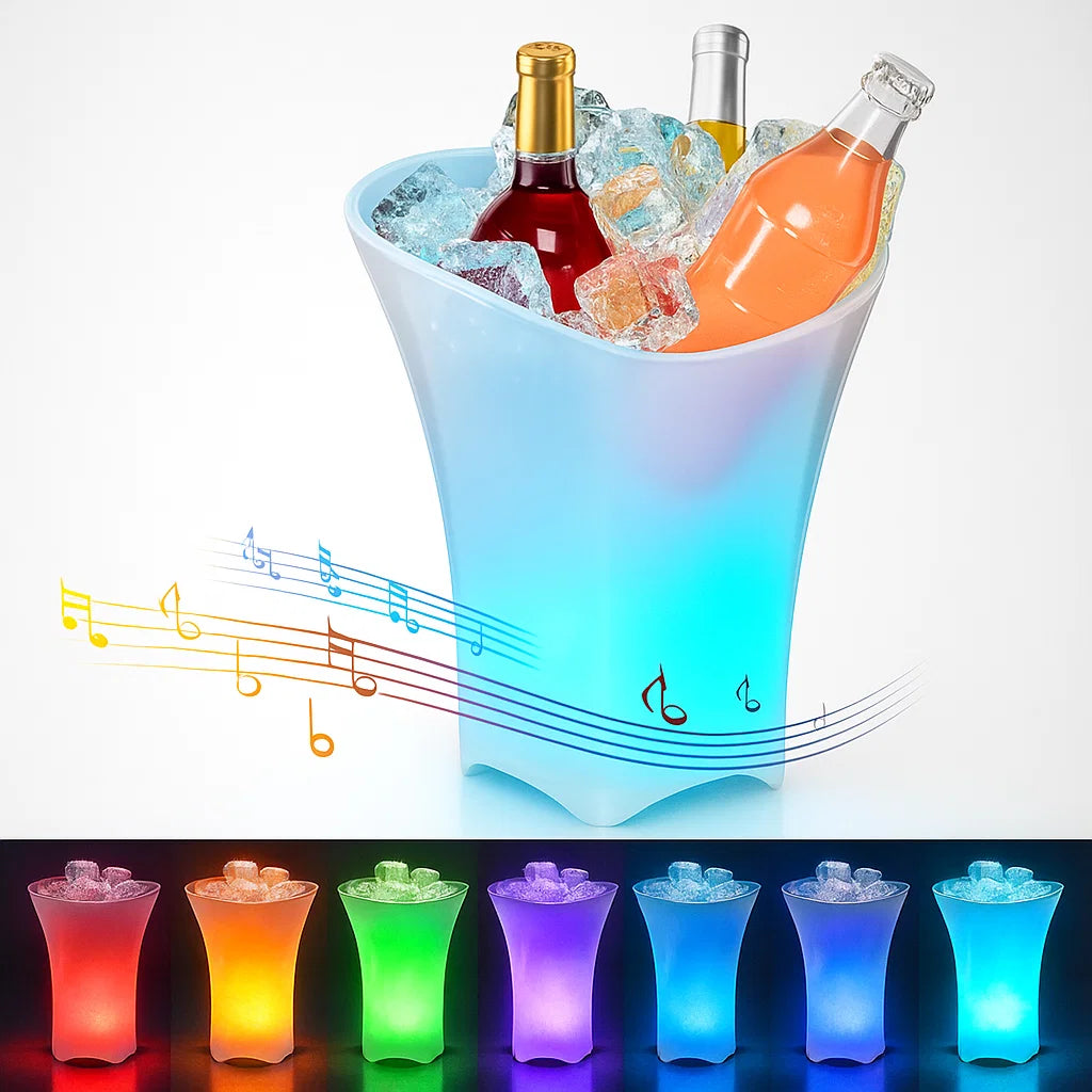 🧊 HIELERA PARLANTE LED de 5 Litros – Ilumina tus fiestas y mantén tus bebidas frías con estilo