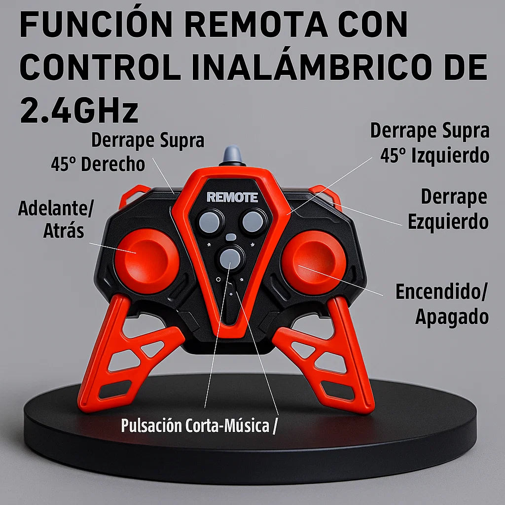 🚙💨 Carro Acrobático RC 4x4 con Control por Gestos, Luces y Efecto de Humo