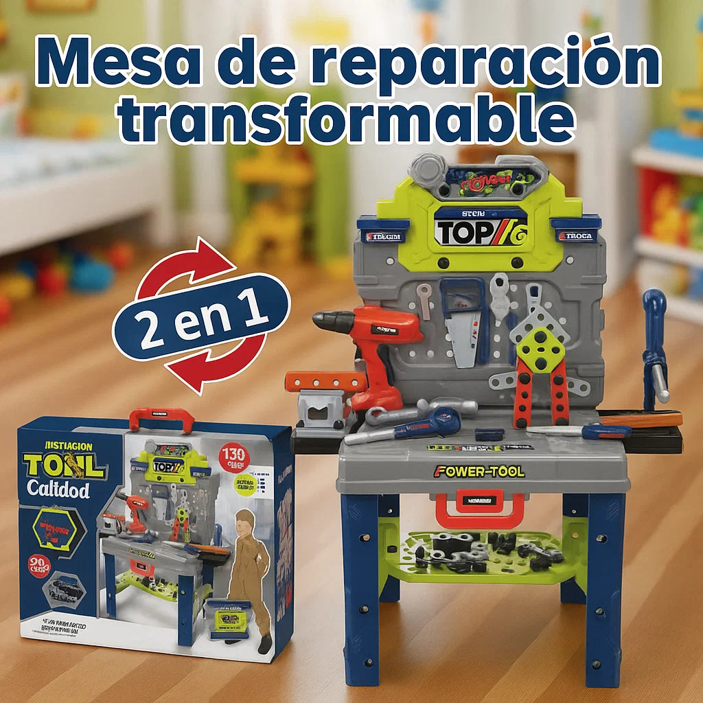 🧰 Mesa de Herramientas Infantil – El Set de Construcción que despierta imaginación y aprendizaje