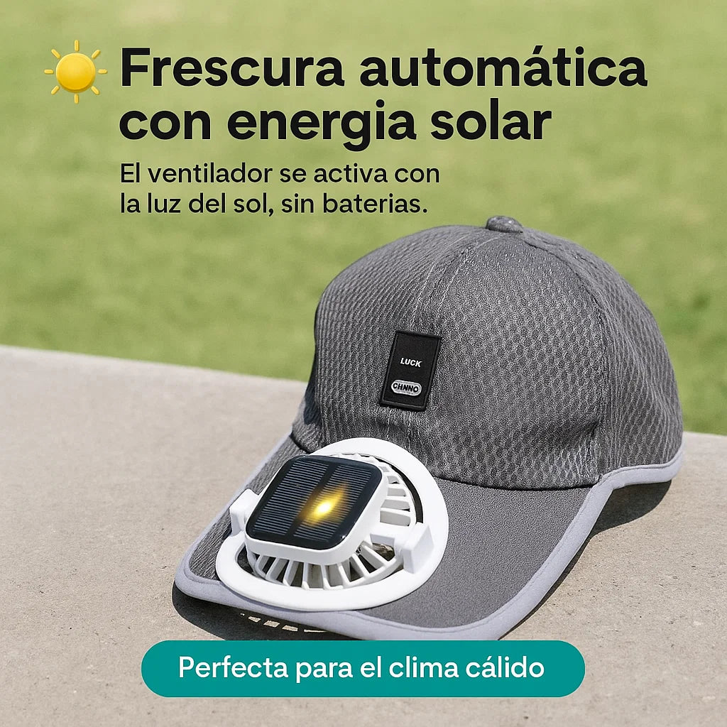🧢 Gorra con Ventilador Solar – Frescura Infinita Bajo el Sol