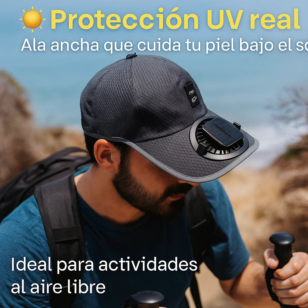 🧢 Gorra con Ventilador Solar – Frescura Infinita Bajo el Sol