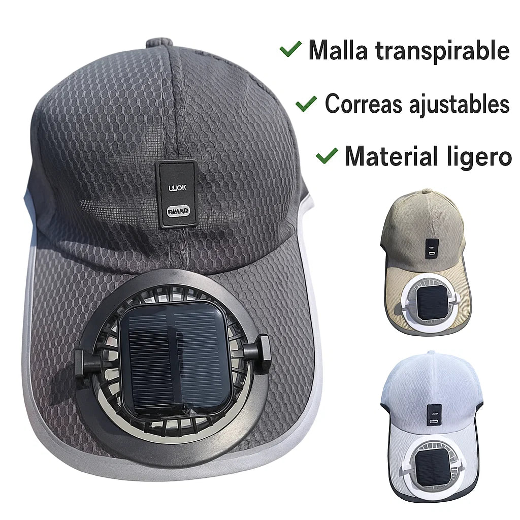 🧢 Gorra con Ventilador Solar – Frescura Infinita Bajo el Sol