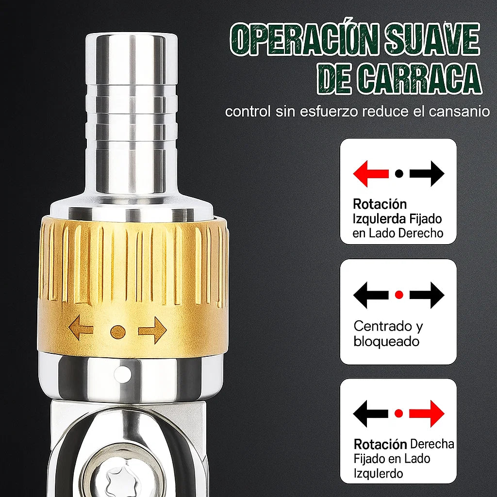 🔧 Destornillador de Trinquete Ajustable 14 en 1