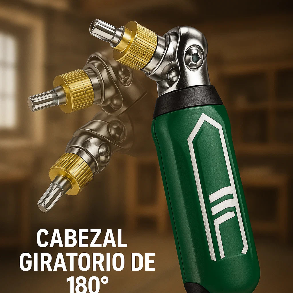 🔧 Destornillador de Trinquete Ajustable 14 en 1