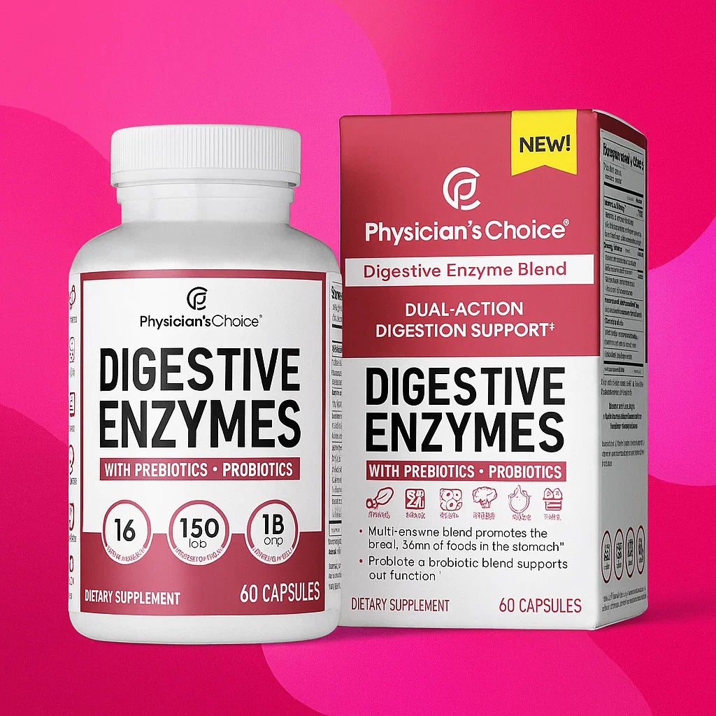 ⭐ Physician's CHOICE – Enzimas Digestivas + Probióticos + Prebióticos
