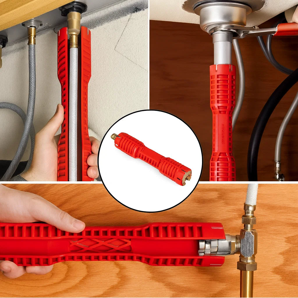 🛠️ Llave Multifunción 8 en 1 para Grifo y Fregadero