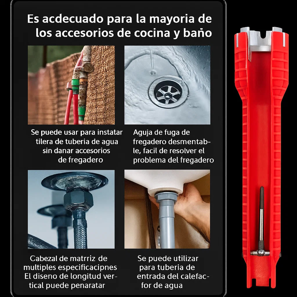 🛠️ Llave Multifunción 8 en 1 para Grifo y Fregadero