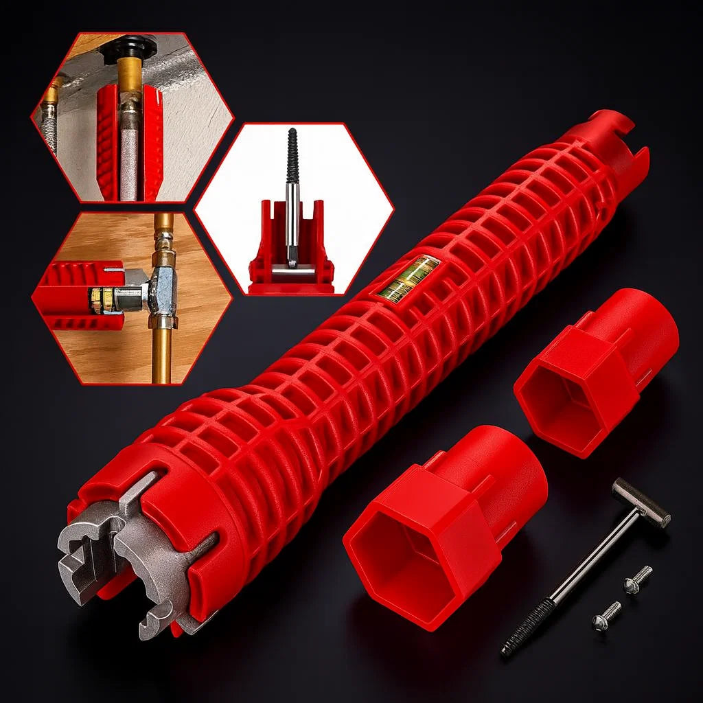 🛠️ Llave Multifunción 8 en 1 para Grifo y Fregadero