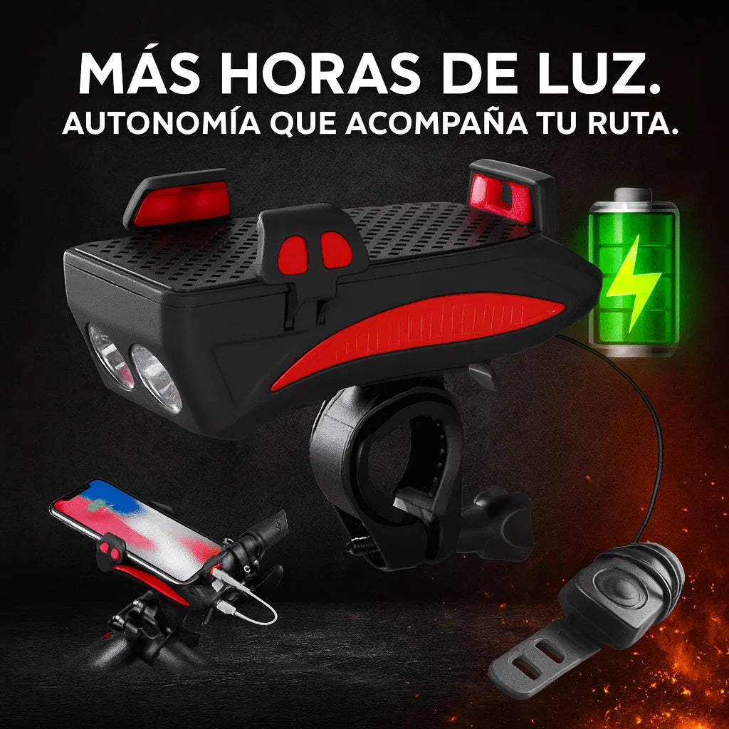 🚴‍♂️ Lámpara 4 en 1  para Bicicleta – Tu Ruta Más Segura, Siempre Iluminada