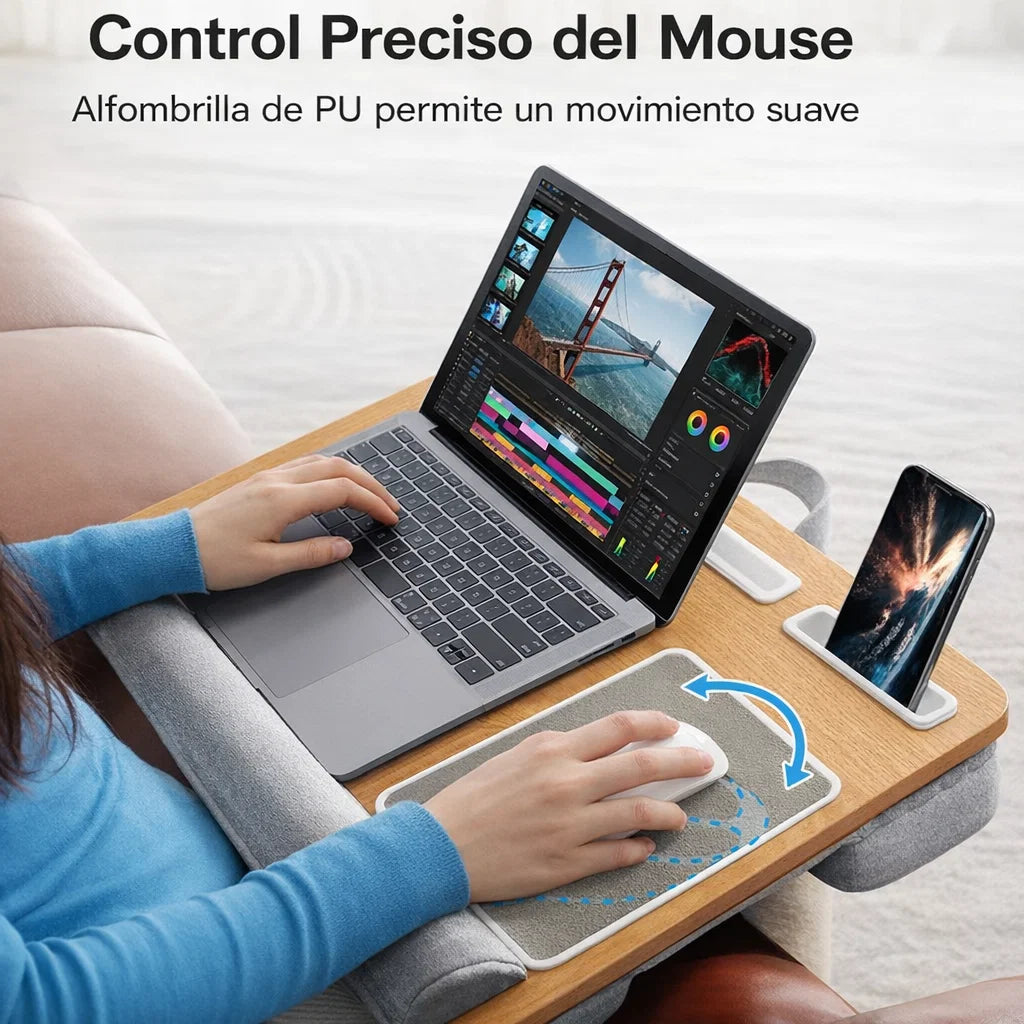 💻✨ Mesa Portátil para Laptop con Almohadas
