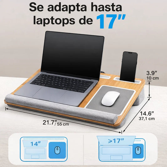💻✨ Mesa Portátil para Laptop con Almohadas