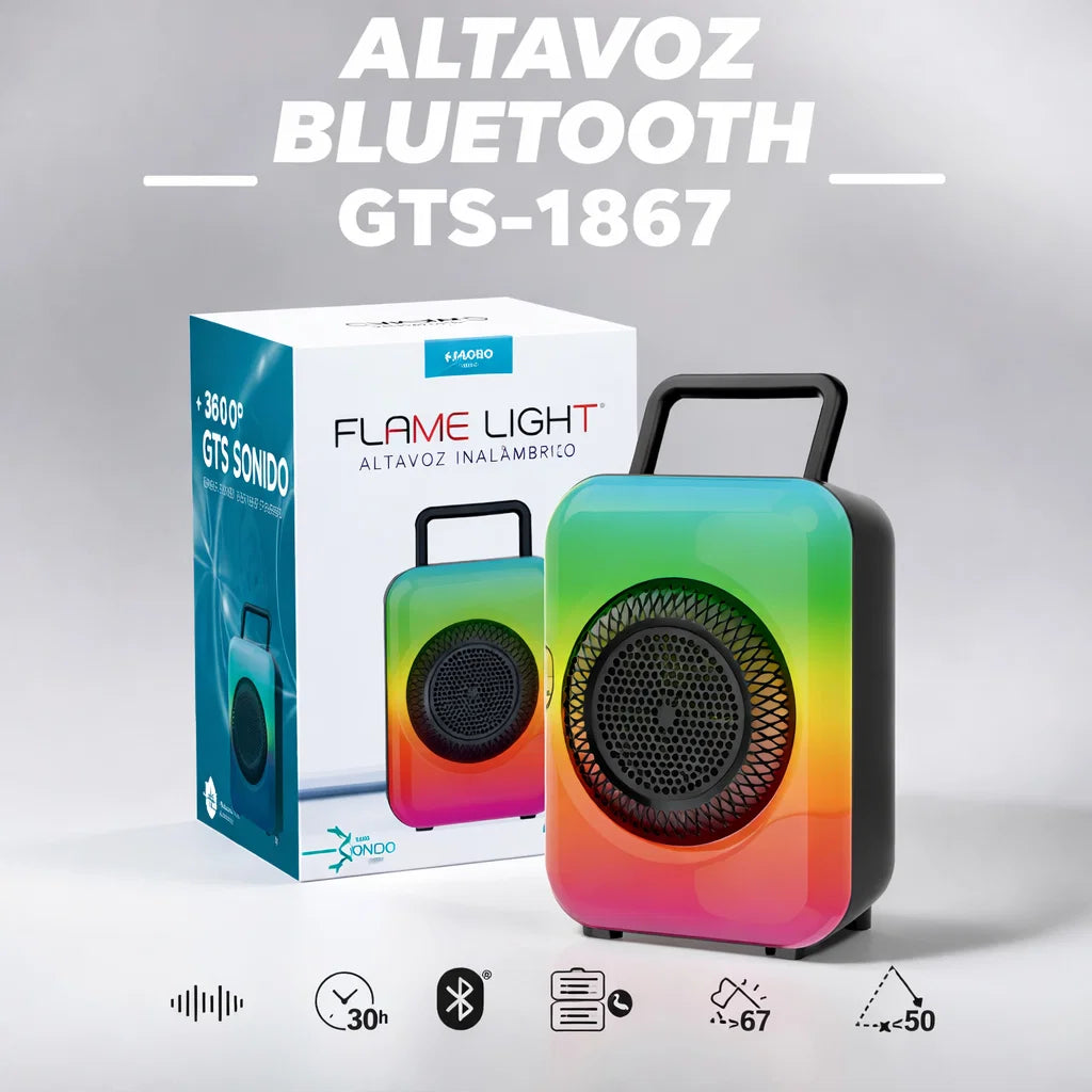 🔥🎶 PARLANTE FLAME LIGHT GTS-1867