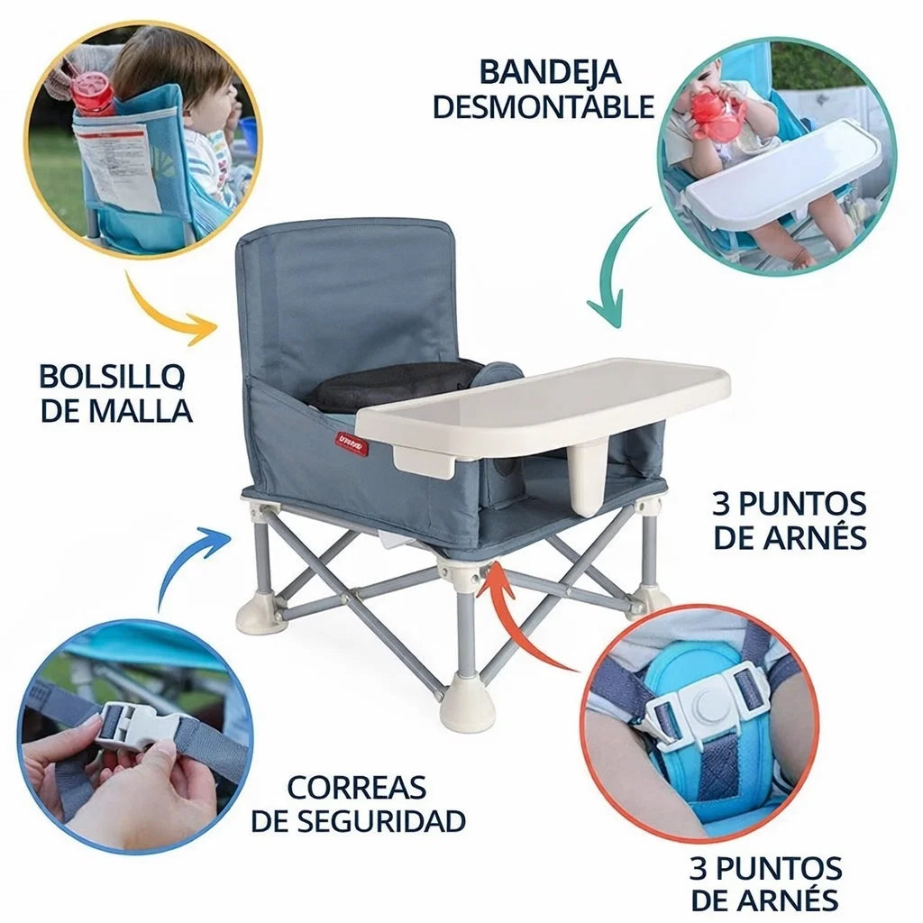 🪑 Silla Plegable para Bebés: Comodidad y Seguridad en Cualquier Lugar👶