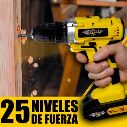 🔨 Taladro Inalámbrico Amarillo de 2 Velocidades